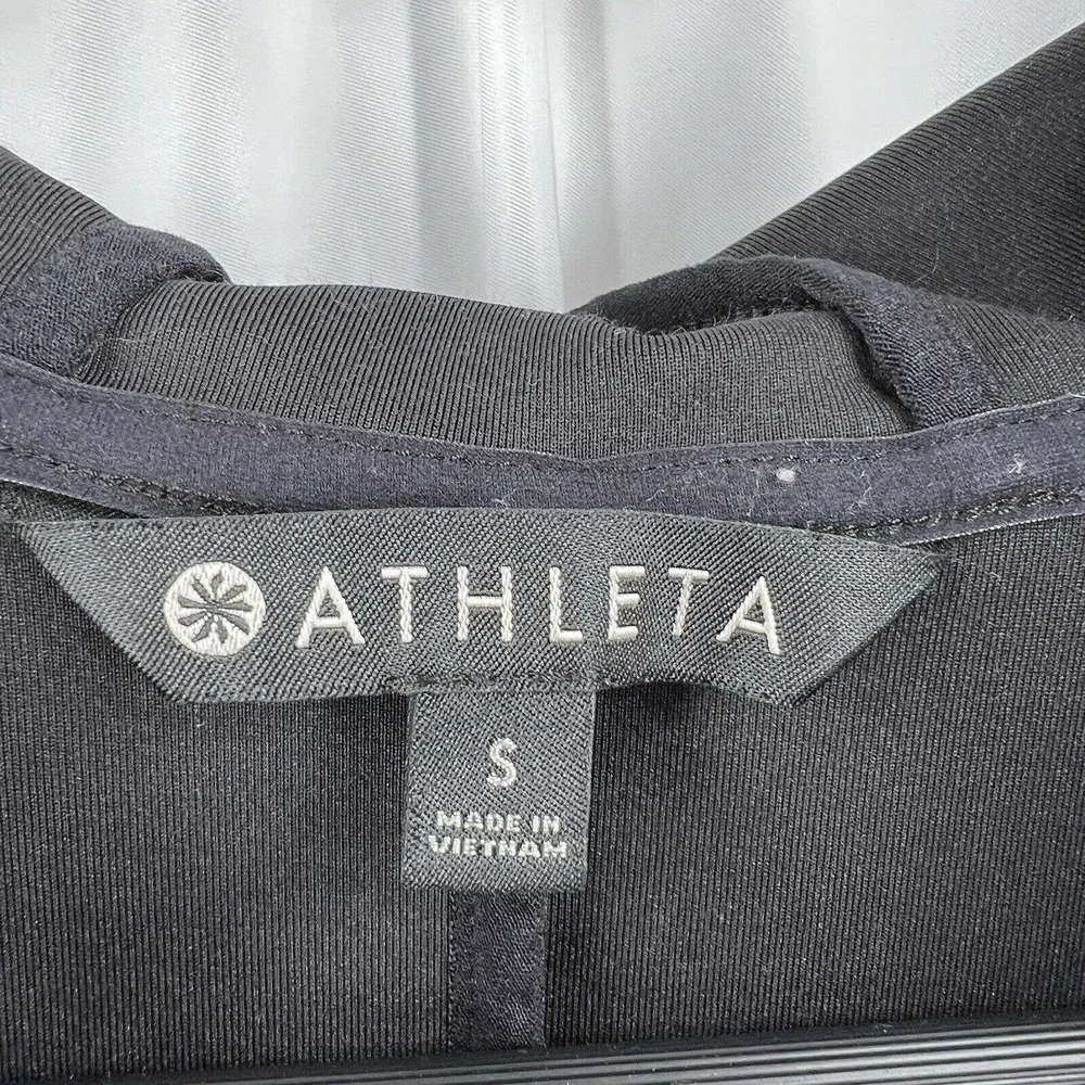 Athleta Black Zip‎ Front Knit Hoodie Size Small